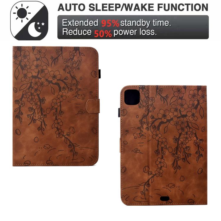 For iPad Air 11 2026 / 2025 / 2024 Plum Blossom Embossed Smart Leather Tablet Case