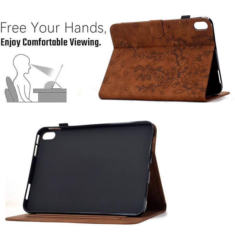 For iPad Air 11 2026 / 2025 / 2024 Plum Blossom Embossed Smart Leather Tablet Case
