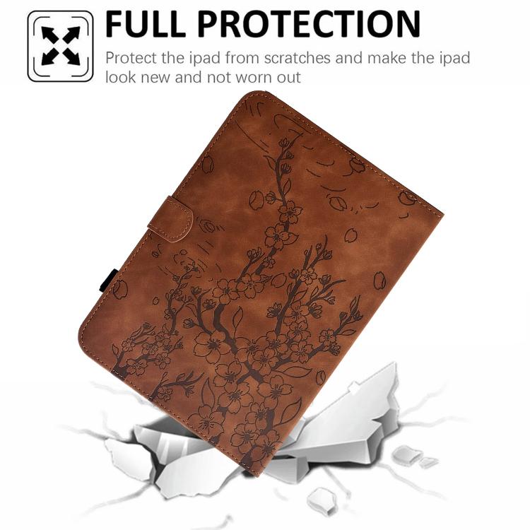 For iPad Air 11 2026 / 2025 / 2024 Plum Blossom Embossed Smart Leather Tablet Case