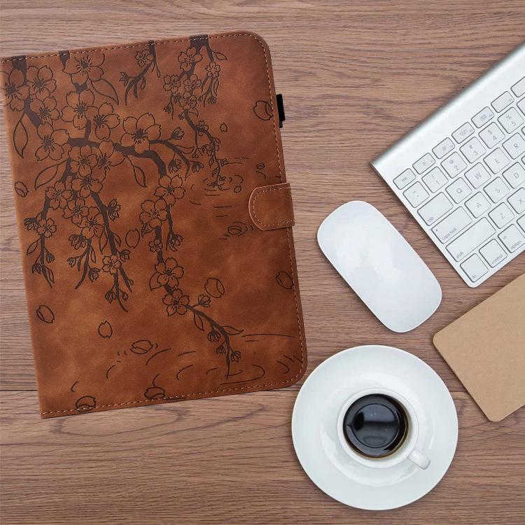For iPad Air 11 2026 / 2025 / 2024 Plum Blossom Embossed Smart Leather Tablet Case