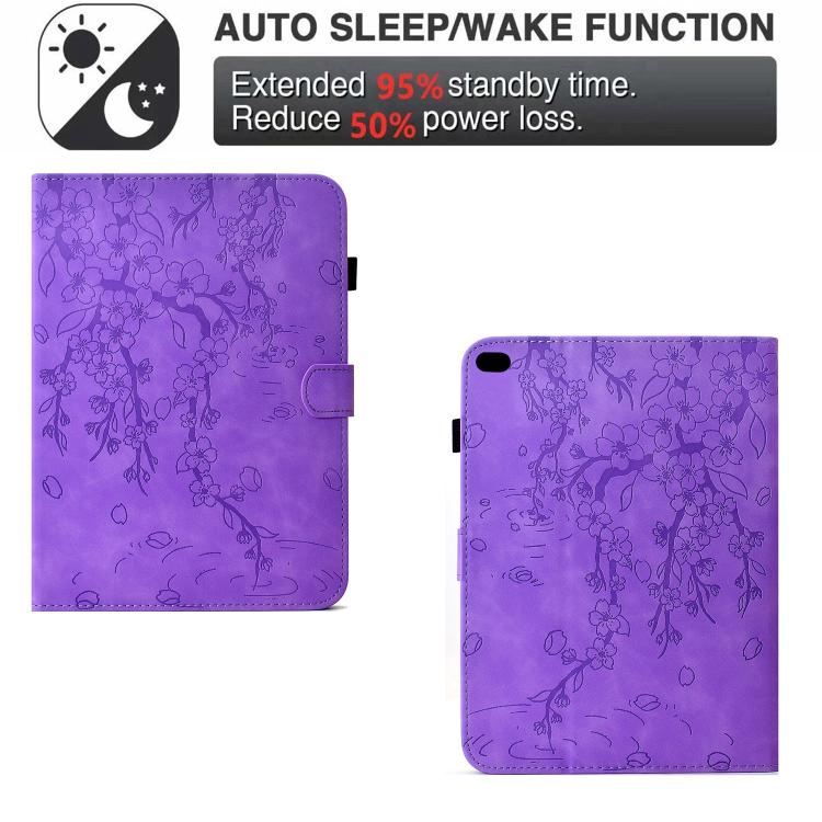 For iPad 9.7 2018 / 2017 Plum Blossom Embossed Smart Leather Tablet Case