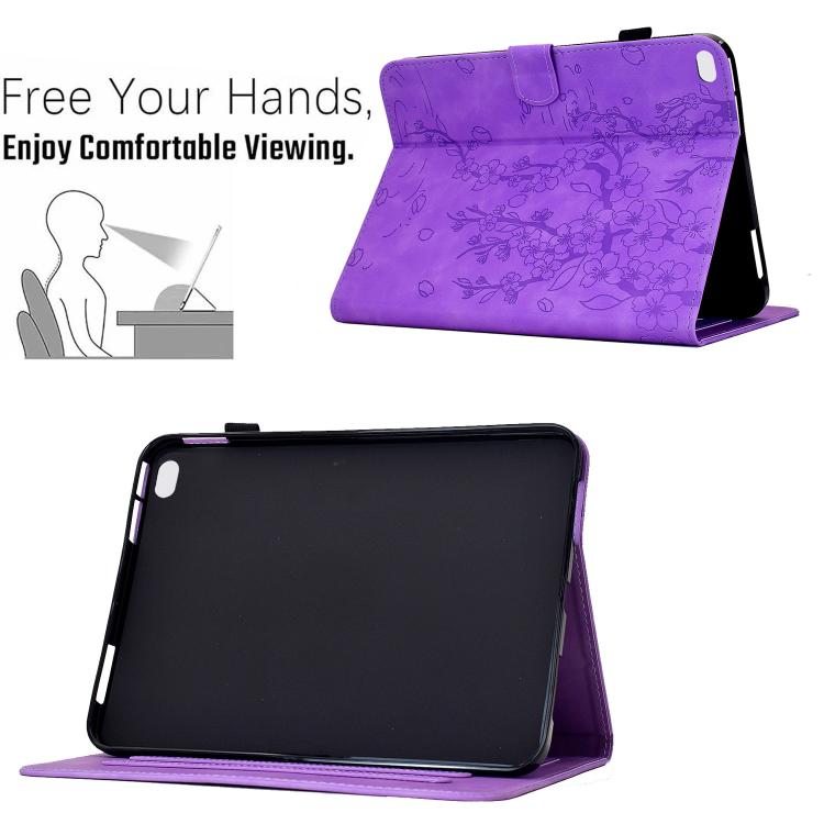 For iPad 9.7 2018 / 2017 Plum Blossom Embossed Smart Leather Tablet Case