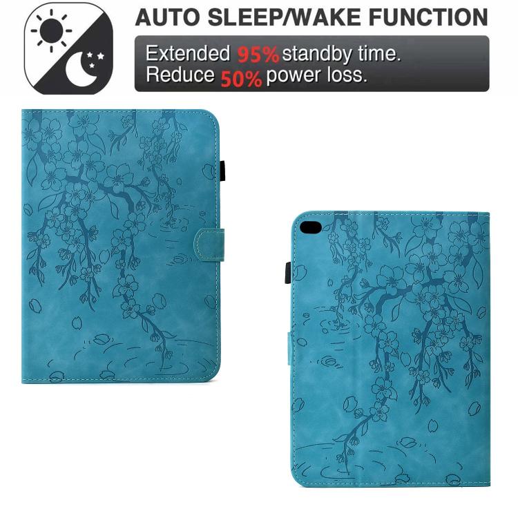 For iPad 9.7 2018 / 2017 Plum Blossom Embossed Smart Leather Tablet Case