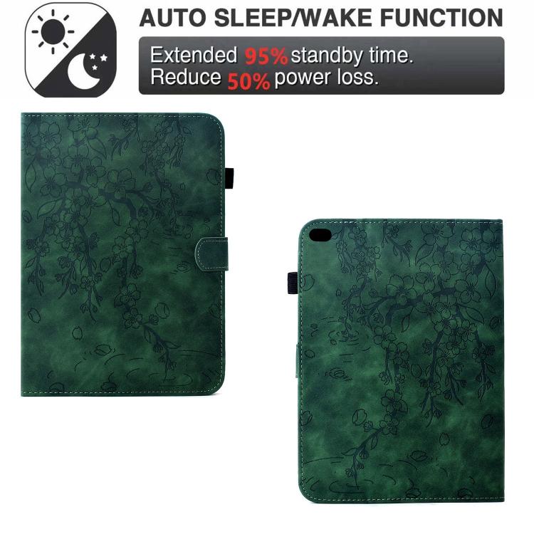 For iPad 9.7 2018 / 2017 Plum Blossom Embossed Smart Leather Tablet Case