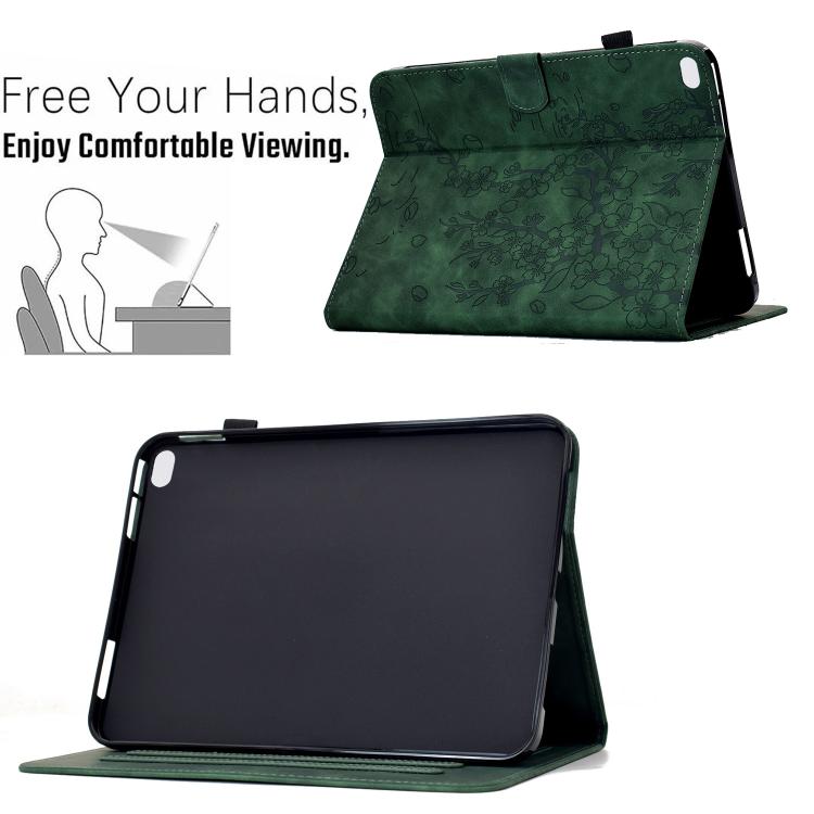 For iPad 9.7 2018 / 2017 Plum Blossom Embossed Smart Leather Tablet Case