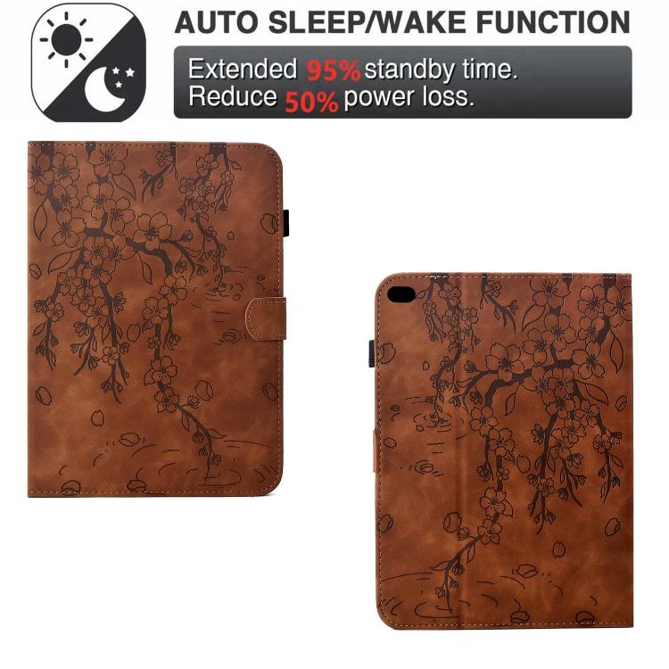 For iPad 9.7 2018 / 2017 Plum Blossom Embossed Smart Leather Tablet Case