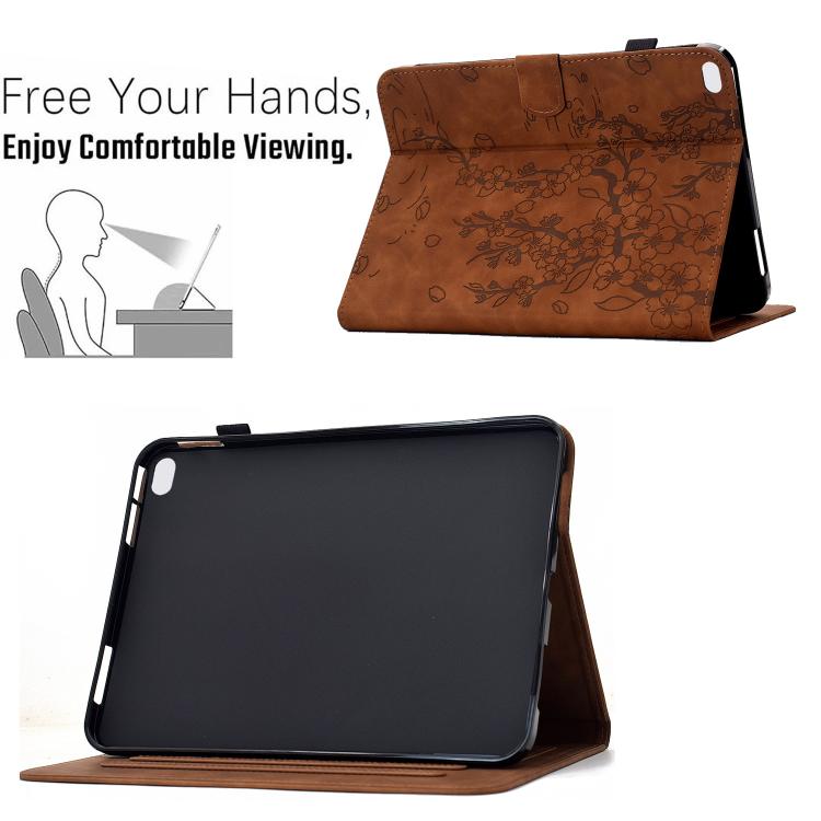 For iPad 9.7 2018 / 2017 Plum Blossom Embossed Smart Leather Tablet Case