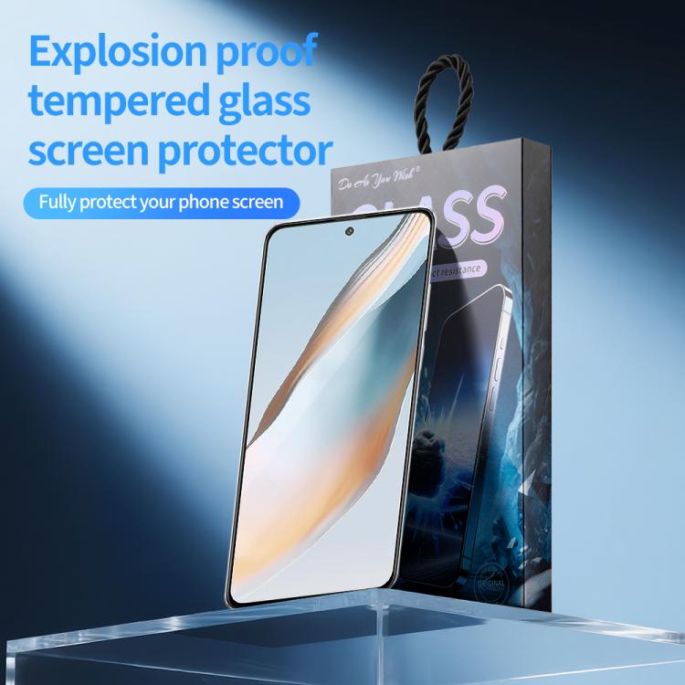 For OPPO K12 Plus Do As You Wish Silk Screen Printed HD Tempered Glass Film - Black
