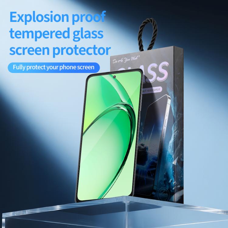 For OPPO K12x Do As You Wish Silk Screen Printed HD Tempered Glass Film - Black