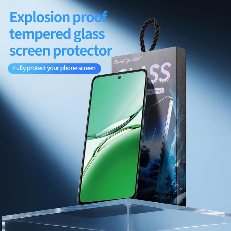 For OPPO Reno12 F 4G Do As You Wish Silk Screen Printed HD Tempered Glass Film - Black