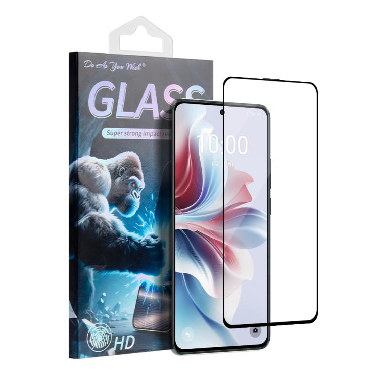 For OPPO Reno11 PJH110 Do As You Wish Silk Screen Printed HD Tempered Glass Film - Black