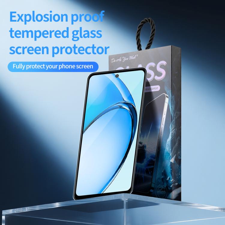 For OPPO A60 Do As You Wish Silk Screen Printed HD Tempered Glass Film - Black