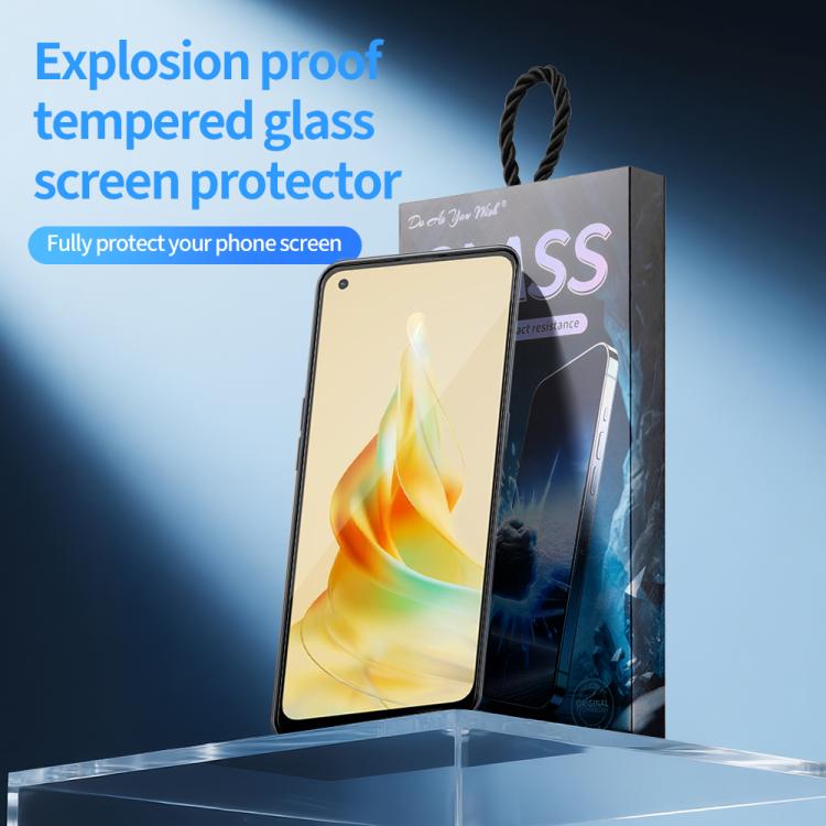 For OPPO Reno8 T 4G Do As You Wish Silk Screen Printed HD Tempered Glass Film - Black