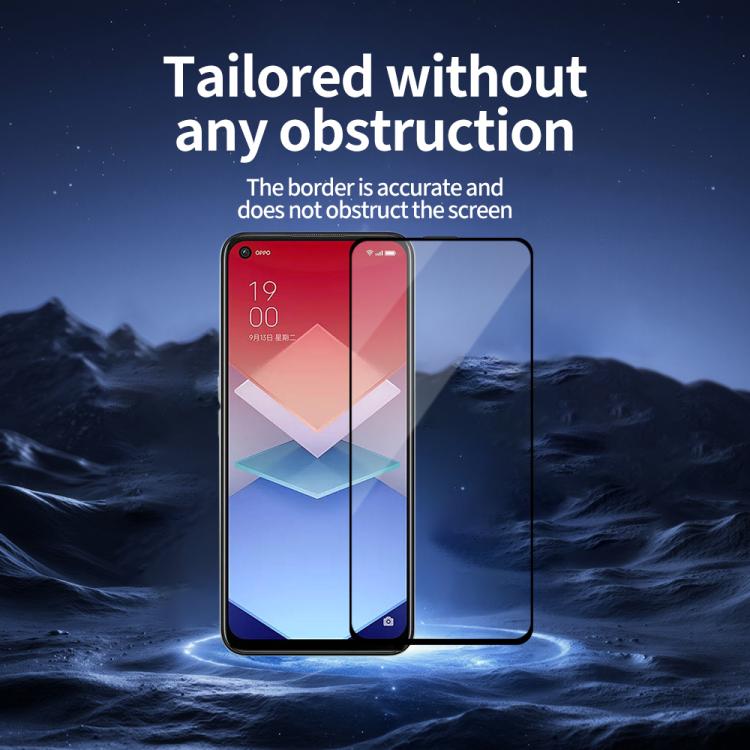 For OPPO K10x Do As You Wish Silk Screen Printed HD Tempered Glass Film - Black