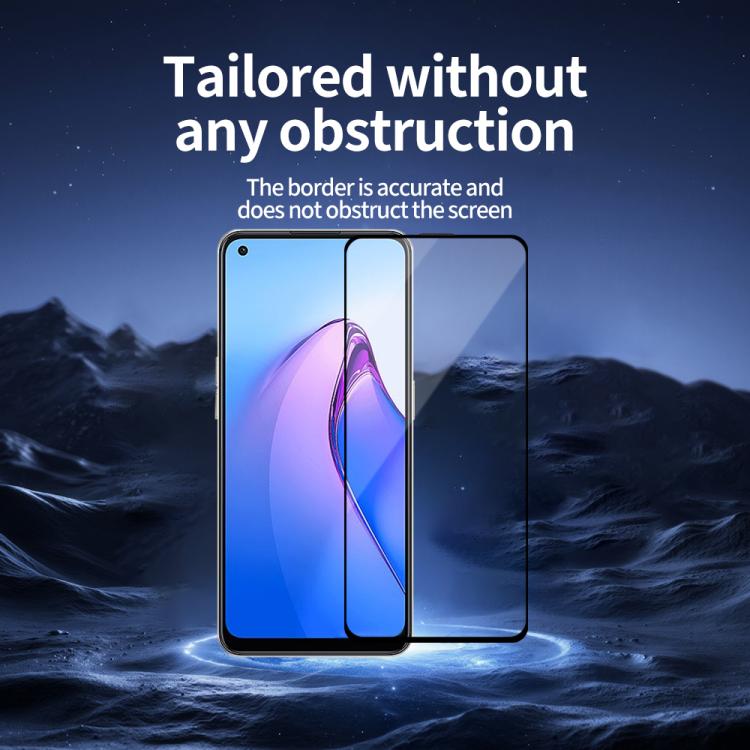 For OPPO Reno8 5G Do As You Wish Silk Screen Printed HD Tempered Glass Film - Black