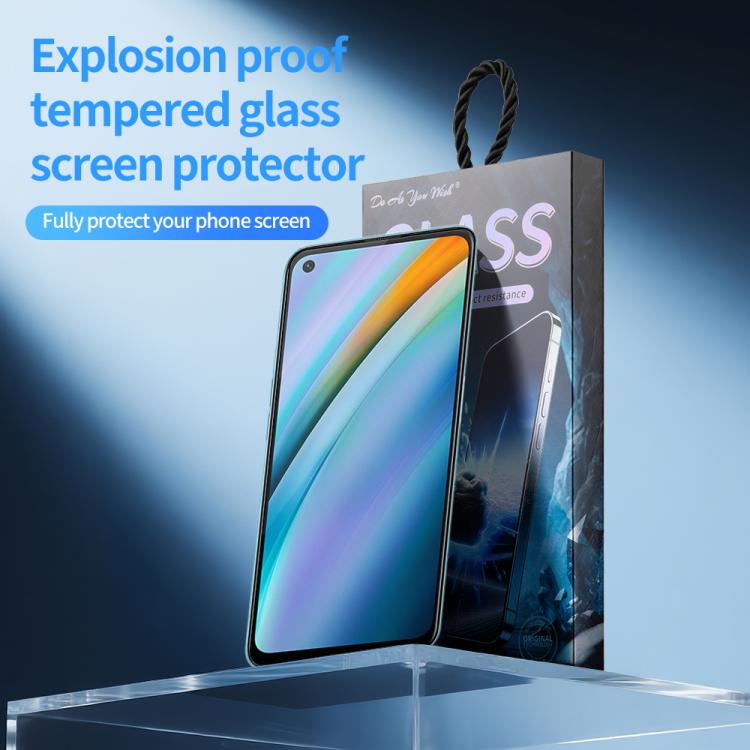 For OPPO K10 Do As You Wish Silk Screen Printed HD Tempered Glass Film - Black