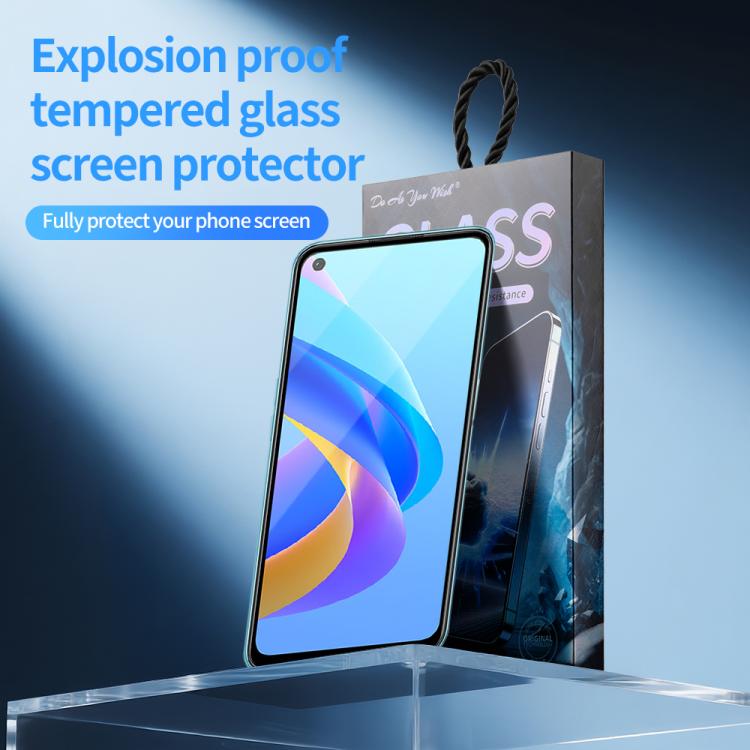 For OPPO A36 Do As You Wish Silk Screen Printed HD Tempered Glass Film - Black