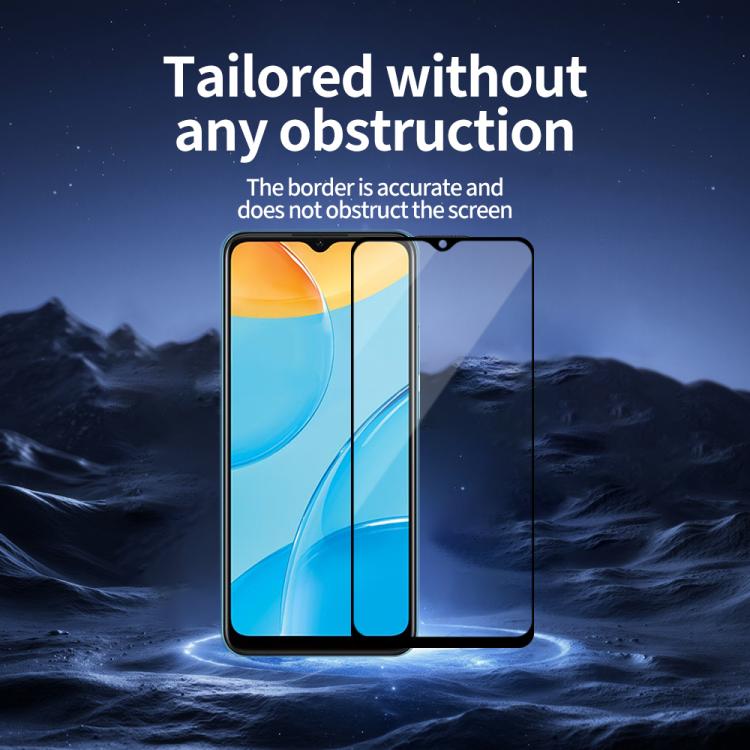 For OPPO A35 Do As You Wish Silk Screen Printed HD Tempered Glass Film - Black