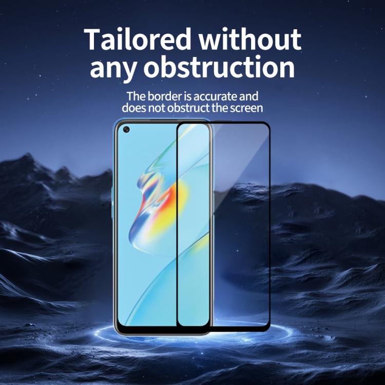 For OPPO A54 Do As You Wish Silk Screen Printed HD Tempered Glass Film - Black