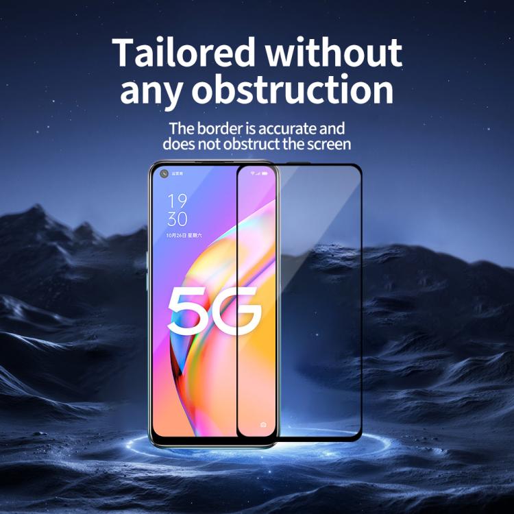 For OPPO A93 5G Do As You Wish Silk Screen Printed HD Tempered Glass Film - Black