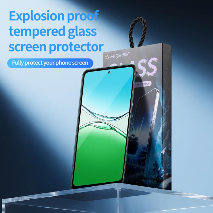 For OPPO A5 5G / 4G 5pcs / Pack Do As You Wish Silk Screen Printed HD Tempered Glass Film - Black