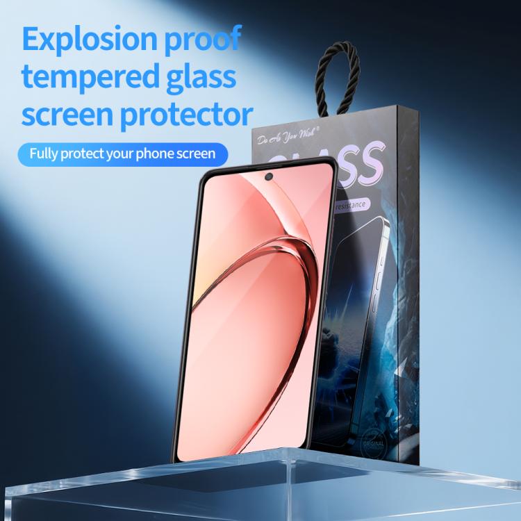 For OPPO A3 5G 5pcs / Pack Do As You Wish Silk Screen Printed HD Tempered Glass Film - Black