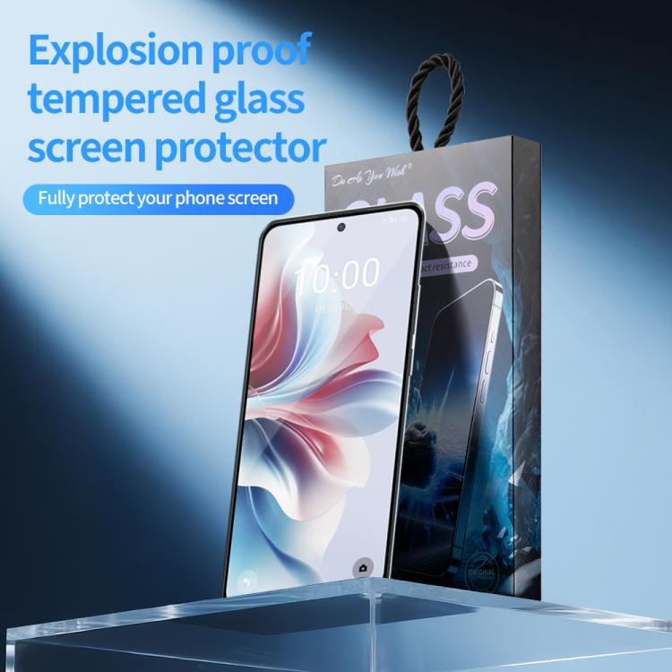 For OPPO Reno11 PJH110 5pcs / Pack Do As You Wish Silk Screen Printed HD Tempered Glass Film - Black
