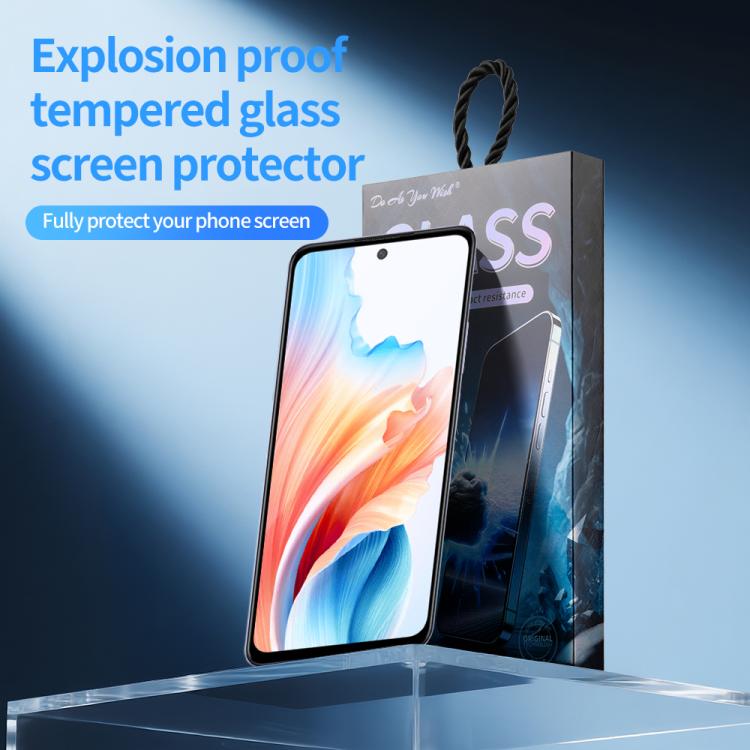 For OPPO A2 5G 5pcs / Pack Do As You Wish Silk Screen Printed HD Tempered Glass Film - Black