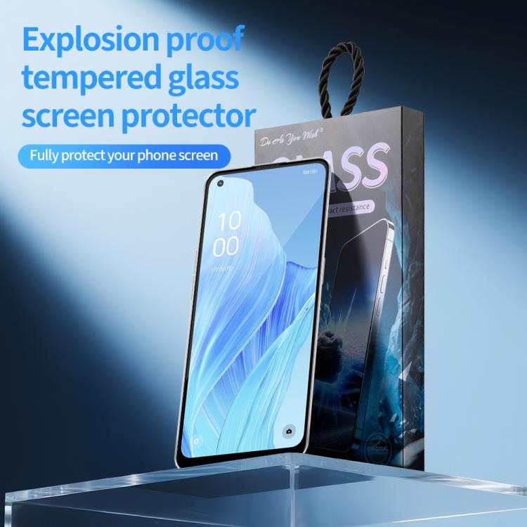 For OPPO Reno9 A 5pcs / Pack Do As You Wish Silk Screen Printed HD Tempered Glass Film - Black