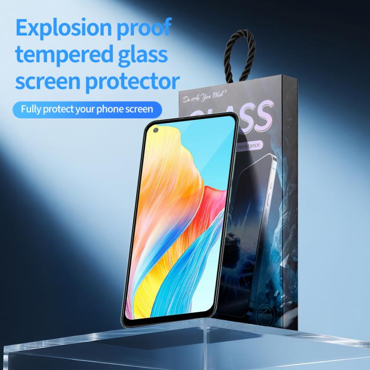 For OPPO A78 4G 5pcs / Pack Do As You Wish Silk Screen Printed HD Tempered Glass Film - Black