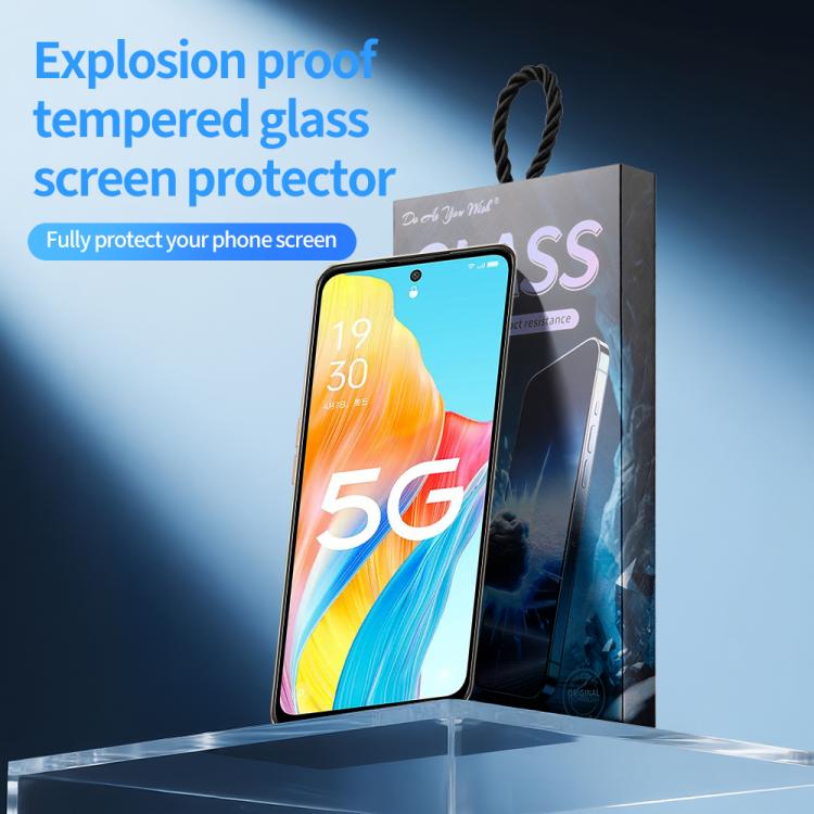 For OPPO A1 5G 5pcs / Pack Do As You Wish Silk Screen Printed HD Tempered Glass Film - Black