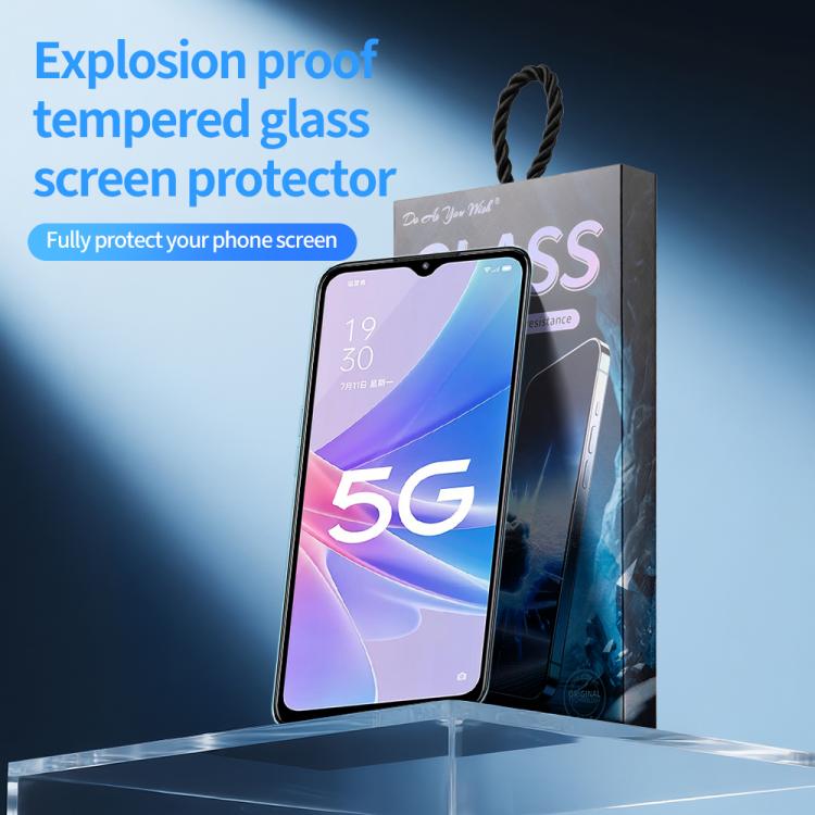 For OPPO A1x 5G 5pcs / Pack Do As You Wish Silk Screen Printed HD Tempered Glass Film - Black