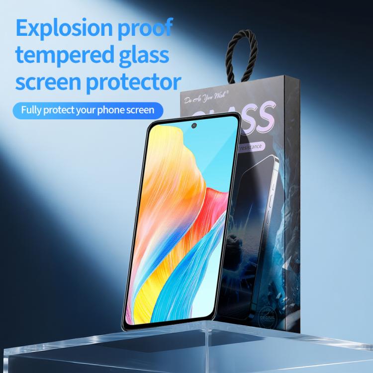For OPPO A98 5pcs / Pack Do As You Wish Silk Screen Printed HD Tempered Glass Film - Black