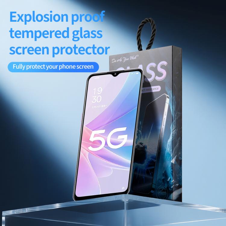 For OPPO A58 5G 5pcs / Pack Do As You Wish Silk Screen Printed HD Tempered Glass Film - Black