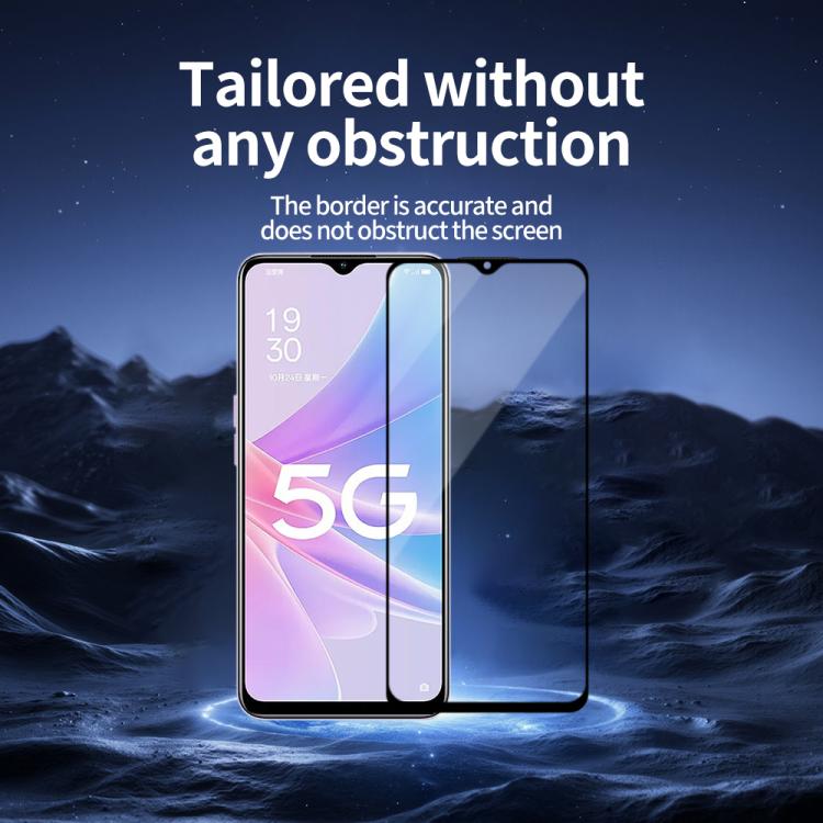 For OPPO A58 5G 5pcs / Pack Do As You Wish Silk Screen Printed HD Tempered Glass Film - Black