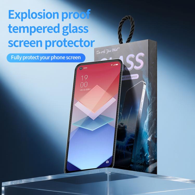 For OPPO K10x 5pcs / Pack Do As You Wish Silk Screen Printed HD Tempered Glass Film - Black