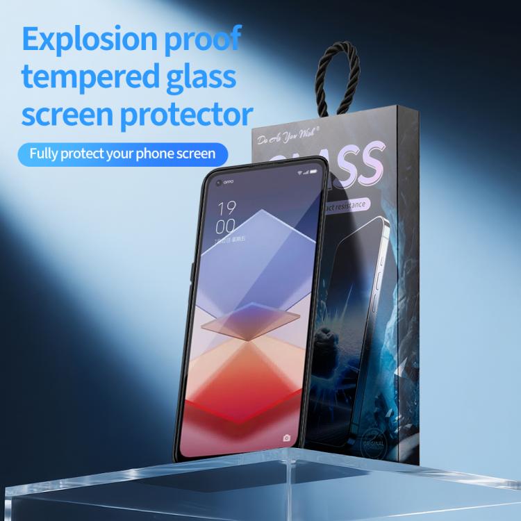 For OPPO K10 Energy 5pcs / Pack Do As You Wish Silk Screen Printed HD Tempered Glass Film - Black