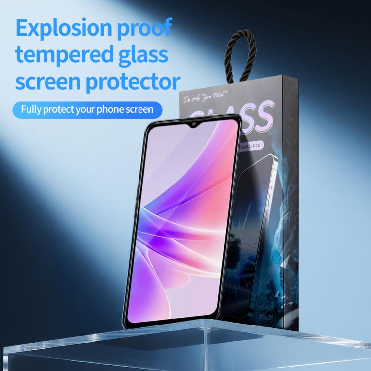 For OPPO A77 5G 5pcs / Pack Do As You Wish Silk Screen Printed HD Tempered Glass Film - Black