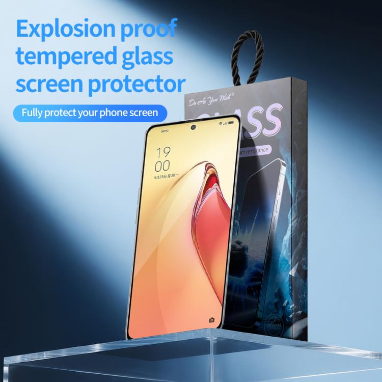 For OPPO Reno8 Pro+ 5pcs / Pack Do As You Wish Silk Screen Printed HD Tempered Glass Film - Black