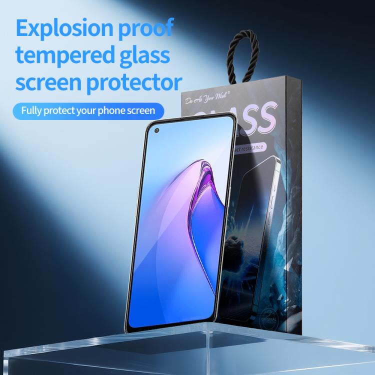 For OPPO Reno8 5G 5pcs / Pack Do As You Wish Silk Screen Printed HD Tempered Glass Film - Black