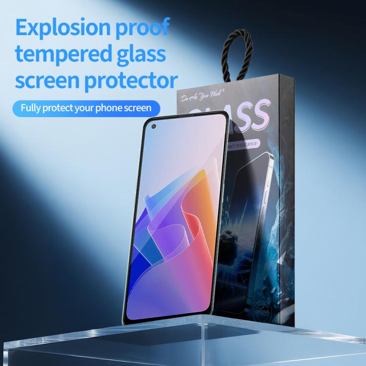 For OPPO Reno7 Z 5G 5pcs / Pack Do As You Wish Silk Screen Printed HD Tempered Glass Film - Black
