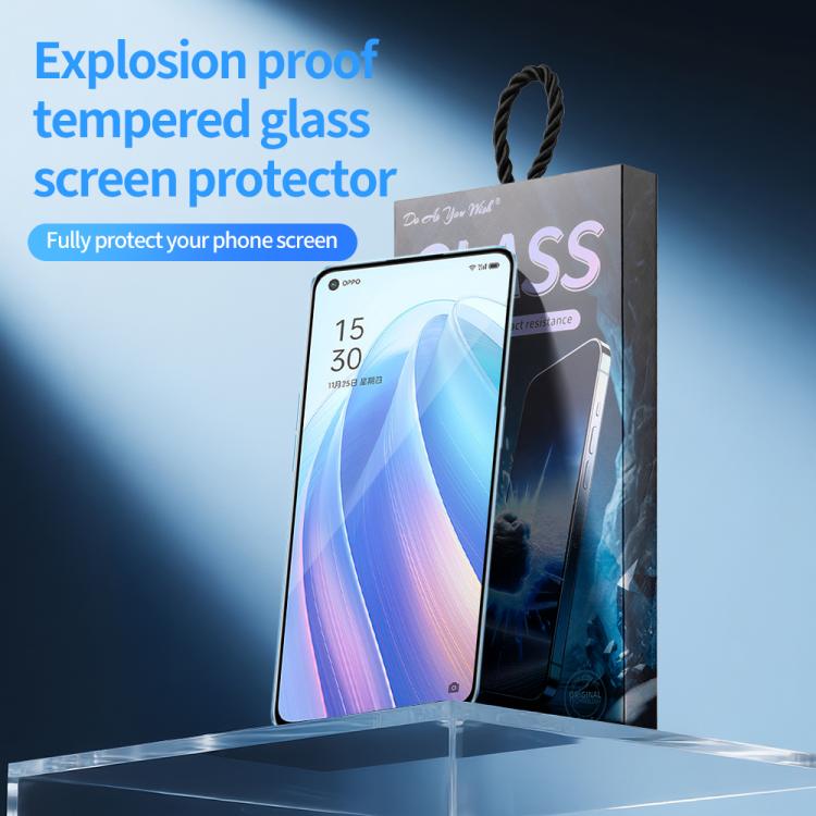 For OPPO Reno7 Pro 5G 5pcs / Pack Do As You Wish Silk Screen Printed HD Tempered Glass Film - Black
