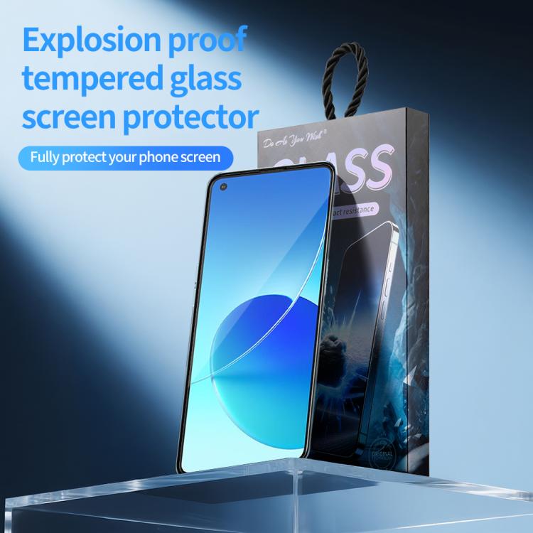 For OPPO Reno6 4G 5pcs / Pack Do As You Wish Silk Screen Printed HD Tempered Glass Film - Black
