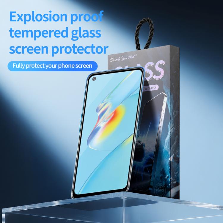 For OPPO A54 5pcs / Pack Do As You Wish Silk Screen Printed HD Tempered Glass Film - Black