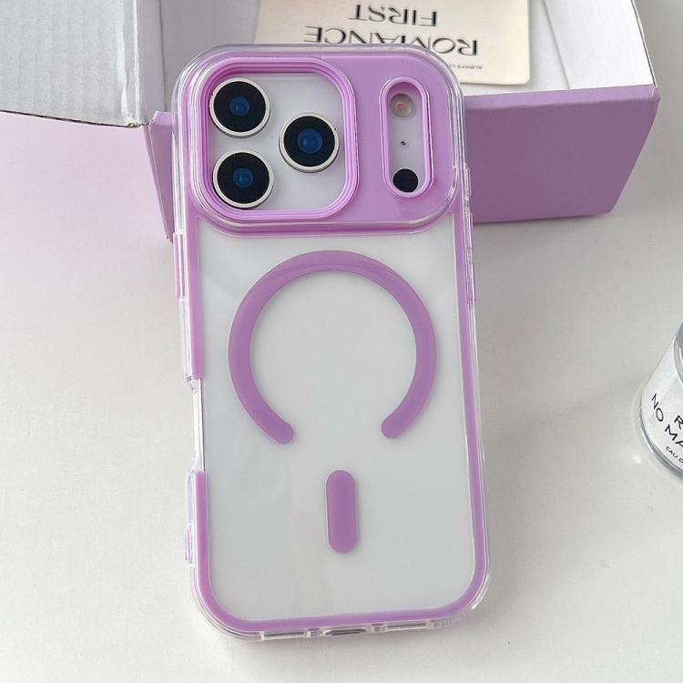 For iPhone 17 Pro Max Large Hole Camera Macaron Transparency MagSafe Phone Case