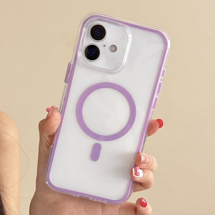 For iPhone 17 Large Hole Camera Macaron Transparency MagSafe Phone Case