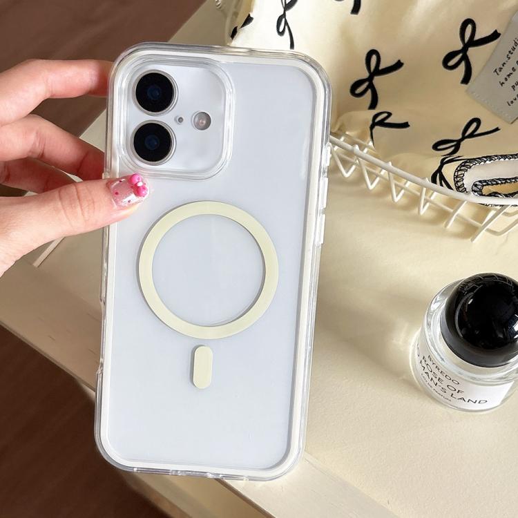 For iPhone 17 Large Hole Camera Macaron Transparency MagSafe Phone Case