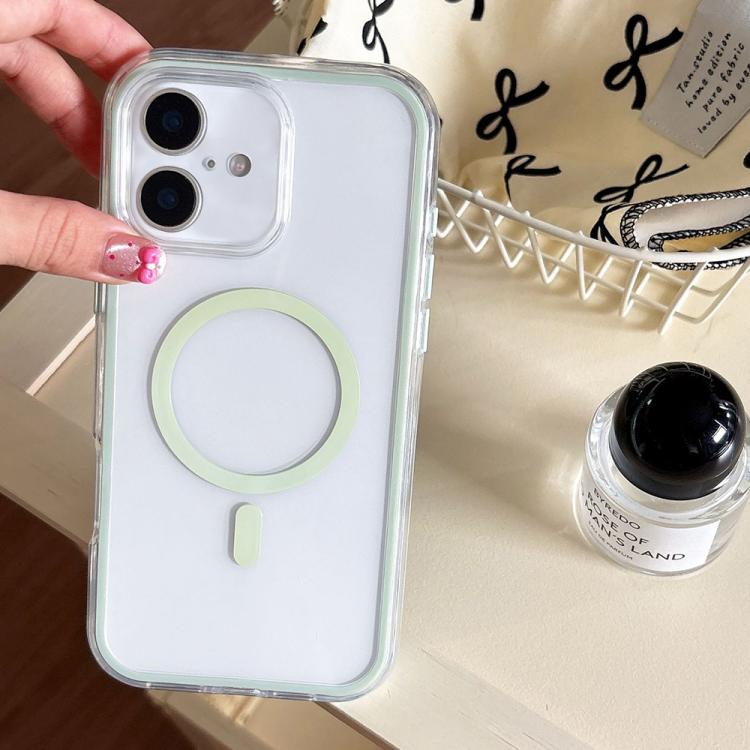 For iPhone 17 Large Hole Camera Macaron Transparency MagSafe Phone Case