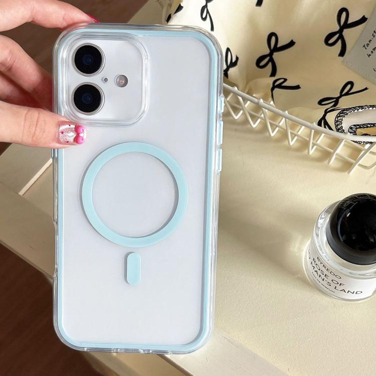 For iPhone 17 Large Hole Camera Macaron Transparency MagSafe Phone Case