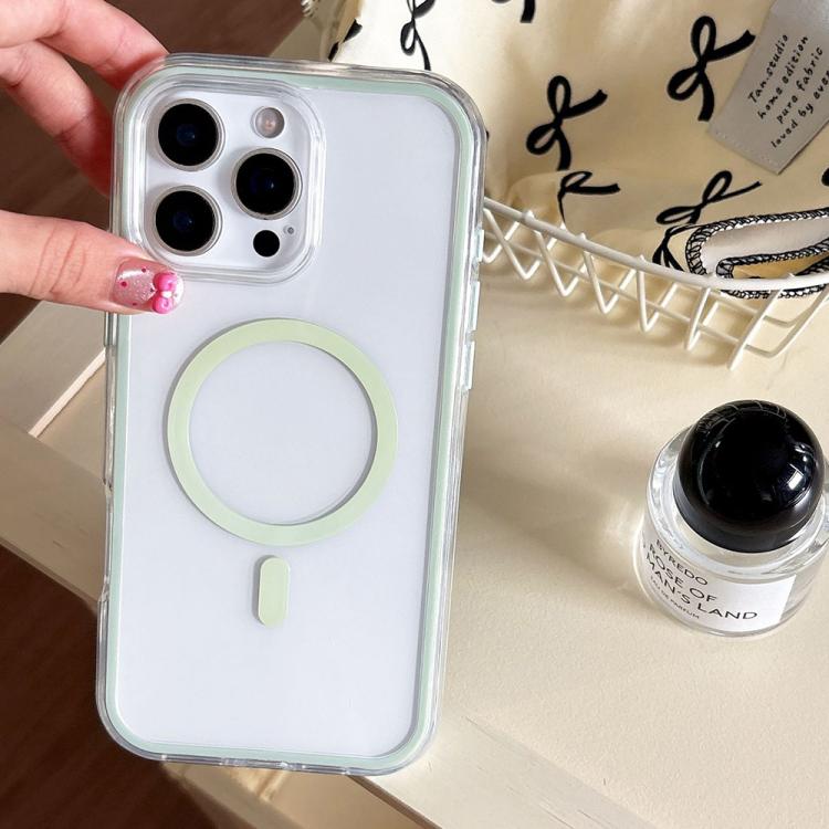 For iPhone 12 Pro Max Large Hole Camera Macaron Transparency MagSafe Phone Case